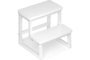 iTsst Step Stool for Adults & Kids Holds up to 500lbs, Heavy Duty Sturdy Two Step Stool for Wooden Stepping&Metal Frame, Non-