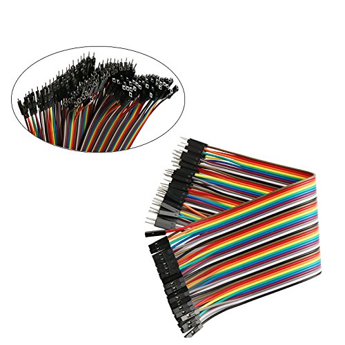 Keywish Multicolored Dupont Wire 40 Pin Male to Female Dupont Wire, 40 Pin Male to Male, 40 Pin Female to Female Breadboard Jumper wire Ribbon Cables kit for Arduino,Raspberry Pi