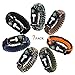 Epartswide Multifunctional Outdoor Survival Paracord Bracelet with Flint Fire Starter,Compass,Emergency Whistle&Knife/Scraper Pack of 7