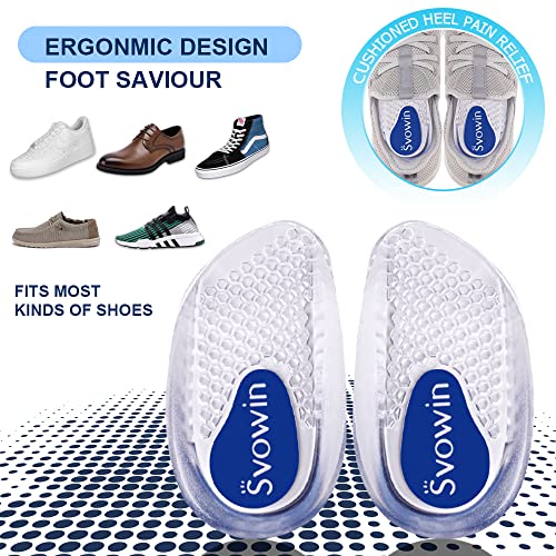 Svowin Plantar Fasciitis Insoles, Fast Relief Orthotic Heel Inserts for Heel Pain and Heel Spurs, Heel Cups for Women Men (Large)