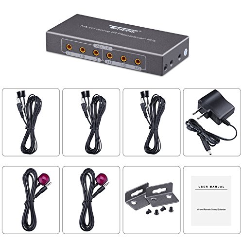 IR Repeater, Tendak IR Remote Control Extender Emitter Kit for Cable Box, Home Theater, Xbox One, Roku, Nvidia Shield and All IR Controlled AV Devices (6 Input 3 Output) - Thumbnail 7