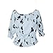 EFINNY Women Floral Printed Off Shoulder 3/4 Sleeve Tunic Top Shirt Blouse
