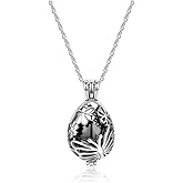 BOPREINA Hollow Flower Butterfly Urn Necklace for Ashes Stainless Steel Memorial Locket Pendant Keepsake Cremation Jewelry for Women