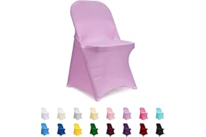ManMengJi Spandex Folding Chair Covers, Lavender Folding Chair Covers 6 PCS, Universal Fitted Chair Slipcovers for Wedding, Party, Banquet, Holidays, Celebration