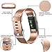 Maledan Replacement Bands for Fitbit Charge 2, Rose Gold, Rose Pink, Champagne Large