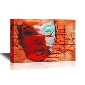 Canvas Wall Art - Graffiti with Woman