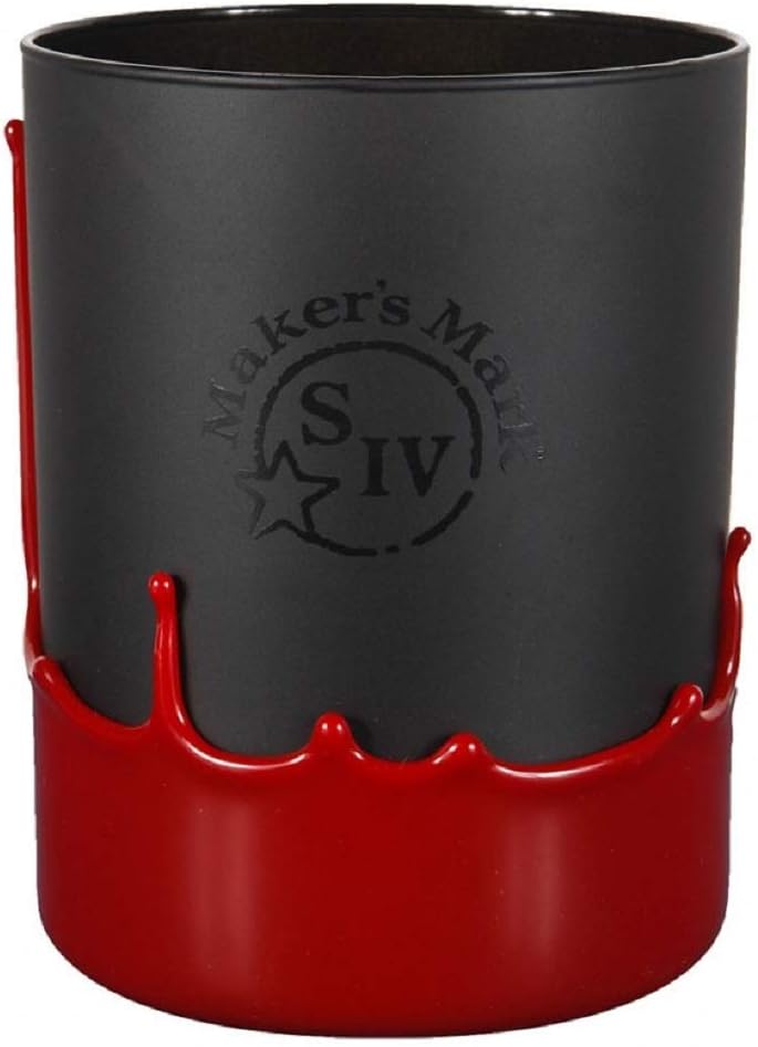Maker's Mark Etched Matte Black Wax Dipped Rocks Glass