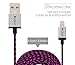 Bolse® [Apple MFi Certified] 6 Feet / 1.8m Extra Long Cloth Jacketed Tangle-Free USB 2.0 A to 8 Pin Apple Lightning Cable for iPhone 6, 5, 5s, iPad 4, iPad mini, iPod nano 7, iPod 5G (Black/Hot Pink)