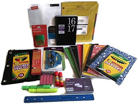 Back to School Middle School High School and College 24 Items Essentials Bundle ... (black) Including Planner