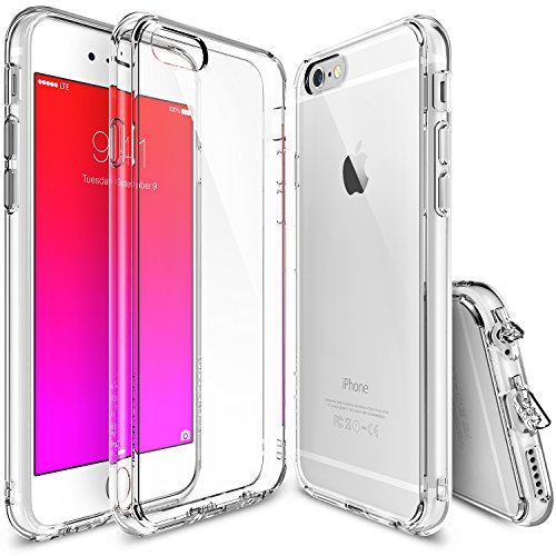 iPhone 6s Plus Case, Ringke [Fusion] Clear PC Back TPU Bumper w/ Screen Protector [Drop Protection/Shock Absorption Technology][Attached Dust Cap] For Apple iPhone 6s Plus / 6 Plus - Clear