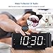 DreamSky Projection Alarm Clock Radio with USB Charging Port and FM Radio, 2 Inches Large Led Number Display with Dimmer, Snooze, Sleep Timer,12 Hr Display, Plug in Clock.