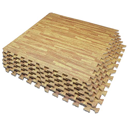 Amazon Brand Umi 1’x1′ (30CMx30CM) EVA Foam Wood Grain Interlocking