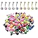 BodyJ4You 60PC Belly Button Ring Set 14G Mix CZ Steel Acrylic Bioflex Banana Bar Body Piercing Jewelry