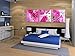 Amoy Art - The butterfly with Pink Rose Flowers Modern Canvas Prints Stretched Artwork Abstract Pictures to Photo Paintings on Canvas Wall Art for Home Decorations Room Decor