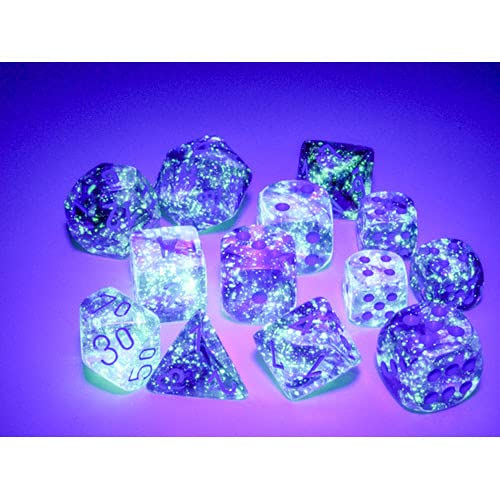 Chessex Nebula 12mm d6 Nocturnal/Blue w/Luminary Dice Block (36 dice)
