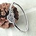 Merdia Polished Cuff Bracelet for Women Titanium Steel Rose Flower Bracelet 22.4G