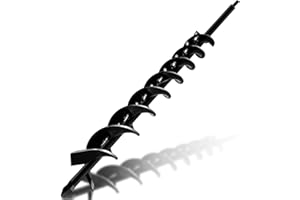 LAUYEBOHO 23" x 1.6" Upgraded Auger Drill Bit with Sharp Thickended Blades 8 Laps Spiral Blades-Rapid Speed Transfer Soils to Edge, Garden Auger Spiral Drill Bit,Soil Auger for Post Hole Digger(Black)