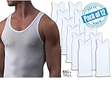 Andrew Scott Mens Big Man 12 Pack Plus Size Muscle Tank a Shirts