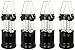 Everyday Essentials 4 Pack Ultra Bright LED Collapsible Water Resistant Camping Lantern Flashlights [NEWEST VERSION] (Black 4-Count)