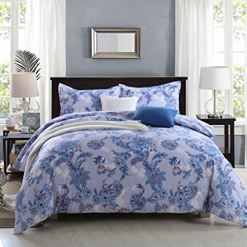 GOOFUN-J3K 3pcs Duvet Cover Set/Bedding Set(1 Duvet Cover and 2 Pillow Shams) Sky Blue Pattern, Lightweight Microfiber Comfortable, Breathable, Soft, Extremely Durable,King Size