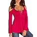 Mooncolour Womens Hollow Out Casual Loose Solid Blouse Tops, 0705-hot Pink, US X-Large