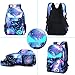 Lmeison Anime Cartoon Luminous Backpack with USB Charging Port and Lock &Pencil Case Daypack Shoulder Rucksack Laptop Bag (SkyBlue-Emo)