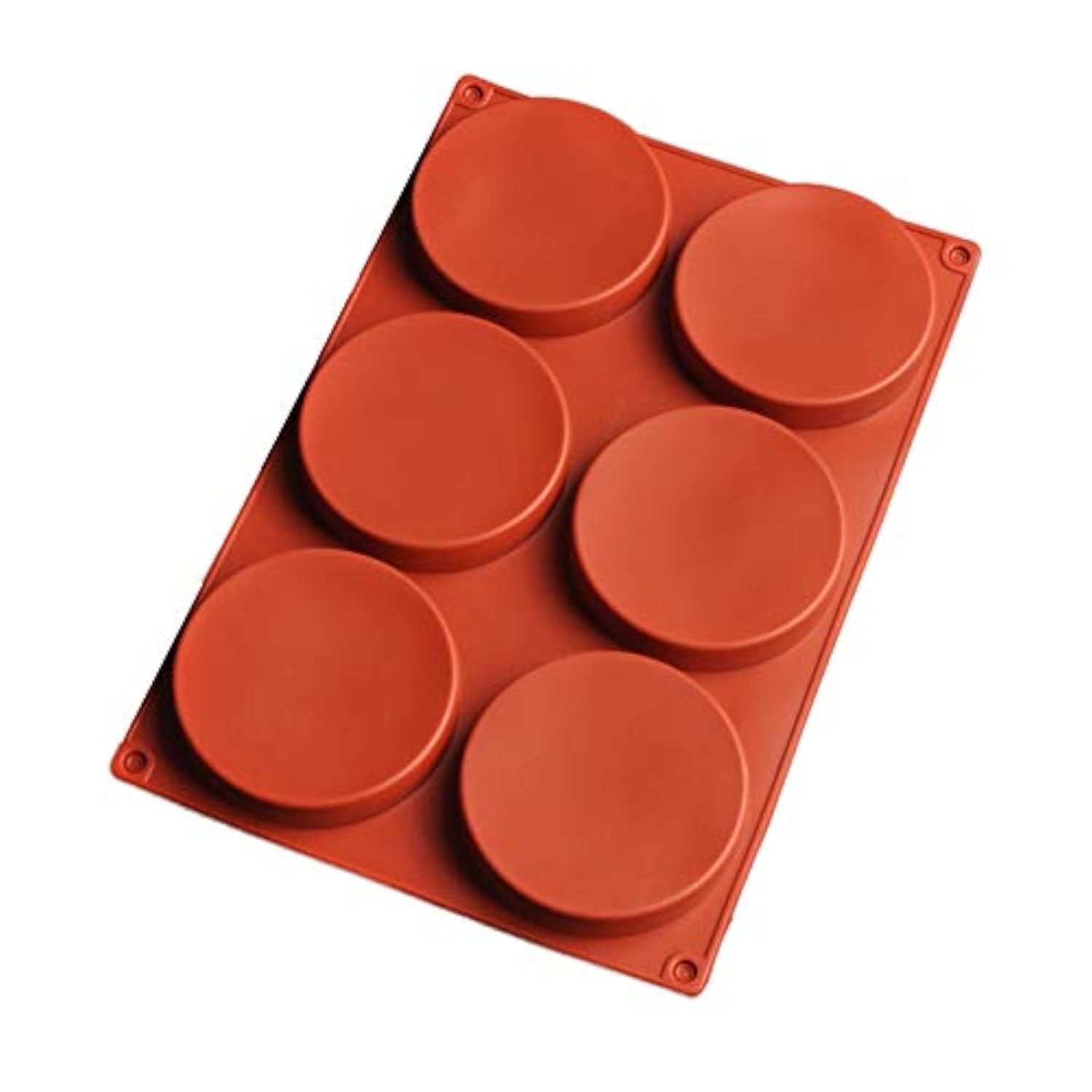 6-Cavity Large Round Disc Cake Moulds Silicone Resin Coaster Mould Non-Stick Baking Molds, Teacake Pastry Bakeware, Pie, Custard, Mousse Cake Pan Baking Moulds