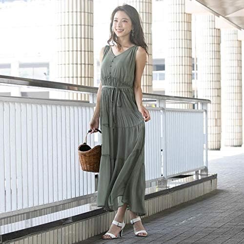 Amazon クイーンズコート Queens Court 洗濯機で洗える マジョリカプリーツロングワンピース M カーキ ワンピース チュニック 通販