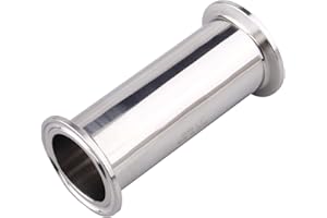 GOVALVE Sanitary Spool Tube with Clamp Ends, 4" Length Stainless Steel 304 Seamless Round Tubing with 1.5 inch Tri Clamp 51 mm Ferrule Flange