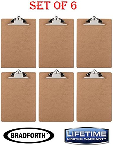 Bradforth - Clipboard, Letter Size, 6 pack. **HIGH QUALITY**