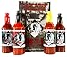 Zombie Cajun Hot Sauce Gift Sets - 4 Full Size (6oz) Bottles of Traditional Creole Slow Cooked Louisiana Hot Sauces. It's Not About the Hot It's About the Flavors, Plus a Zombie Book w/Recipes