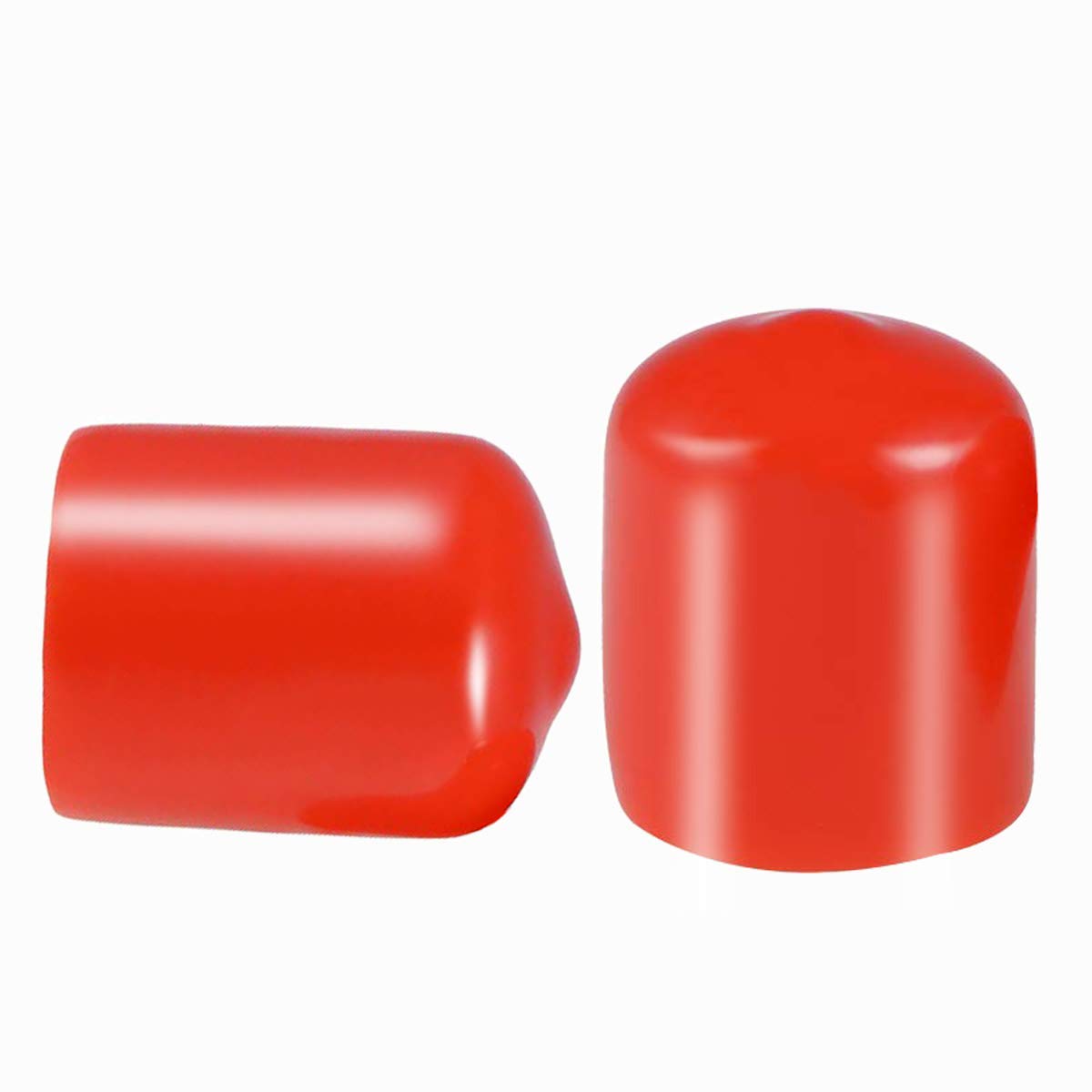 Screw Thread Protectors, PVC Rubber Round Tube Bolt Cap Plastic End Cap Cover Thread Protectors Red, Inner Dia 16mm， 100 Pcs — image 1