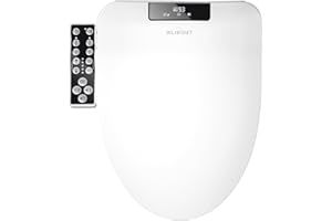 WLJBIDET Smart Bidet Toilet Seat for Oval Toilet, Electric Bidet with Dryer and Warm Water, Heated Toilet Seat, Temperature Adjustable, Side Panel Control
