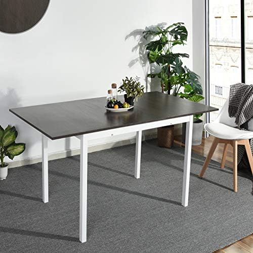 Extensible Dining Table,Easy Sliding Space Saving Large Expandable Kitchen Table, Office Conference Desk with Metal Base for Dining Room,Living Room,Patio,Restaurant 63" 31.5" 29.5"