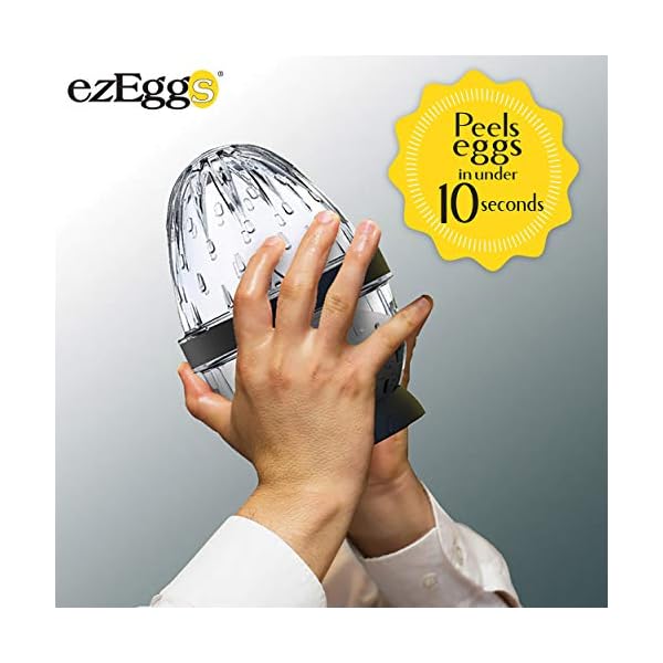 EZ EGGS Hard Boiled Egg Peeler, 5 Egg Capacity Handheld Specialty