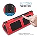 MoKo Carrying Case for OontZ Angle 3XL, Portable Speaker Cover PU Leather Protective Bag Sleeve Skins, with Holding Strap & Carabiner, Red