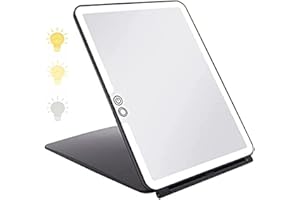Flymiro Makeup Mirror Vanity Mirror with Lights, Lighted Makeup Mirror, with Touch Control, 3 Color Lighting, 1800 mAh USB Rechargeable,Portable LED Makeup Mirror, Women Gift