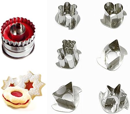 Eworld Mini - Linzer Tart Cookie Cutter Set - Vegetable Cutter Shapes Fondant Cake Biscuit Cutter