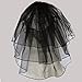 vimans 2020 Women's Fashion Short Bridal Wedding Veils with Comb Black