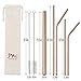 JOYECO 10 Pcs Metal Reusable Straws Stainless Steel Drinking Sucker Full Variety, Multi Size with Carry Bag Brushes for 20 30oz Tumblers, Boba, Smoothies, Rose Copper