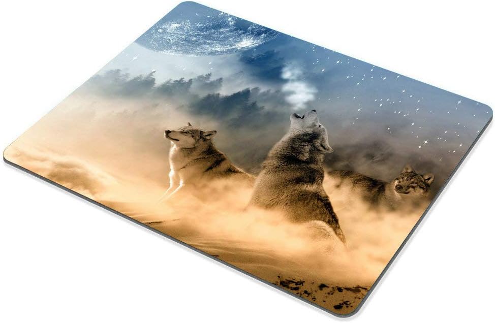Wasach Gaming Mouse Pad Custom,The Wolf and The Moon Mousepad Non-Slip Rubber Gaming Mouse Pad Rectangle Mouse Pads for Computers Laptop - Image 3