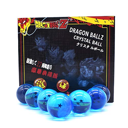CYRAN Dragon Ball Z Crystal Dragon Balls 7 Stars 7pcs Set 40MM Dragon Balls Blue