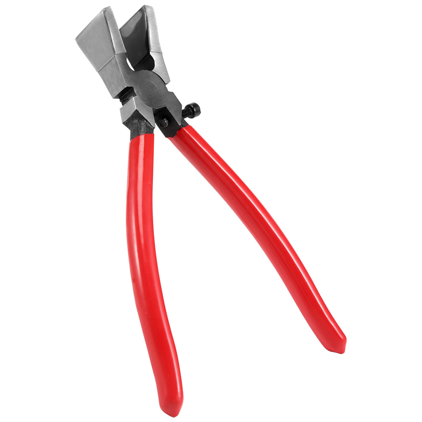 Muuisndjaq Handle Breaking Cutting Glass Pliers Stained Glass Tools Flat End Glass Pliers Flat Glass Trimming Pliers Hand Tool Red