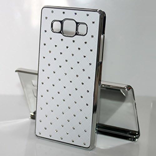 teKKno Diamante Bling Chrome Case + LCD Screen Protector Guard for Samsung Galaxy A5 2015 [SM-A500] - White