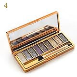 Sporthway® Women 9 Colors Waterproof Make UP Glitter Eyeshadow Palette with Brush (Color 4)