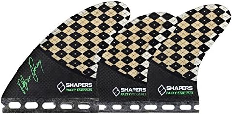 Shapers Fins Carbon Flare AP01 Medium 5 Fin Set Checkered Bamboo Black Green (Future)