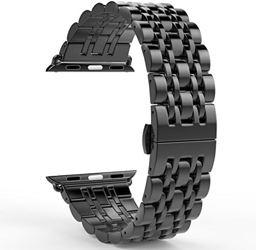 Valuebuybuy Stainless Steel Metal Clasp Buckle Wrist Strap Apple Watch - Black/42mm/B