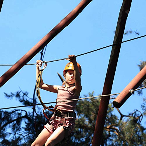WJUAN Outdoor- Kletterseil, Statisches Kletterseil mit einem Durchmesser von 10 mm, Heavy Duty Seil mit einem Zug von 1000 kg, Rettungsfallschirmseil mit 2 Karabinern, Länge 6 Meter (Schwarz) – Bild 3