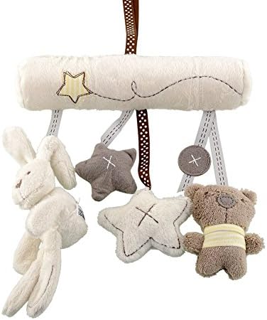 teambuckle 2015 Hot New Soft Lovely Plush Infant Baby Kids Stroller Car Pram Cot Bed Hanging Musical Rattle Rabbit Toy