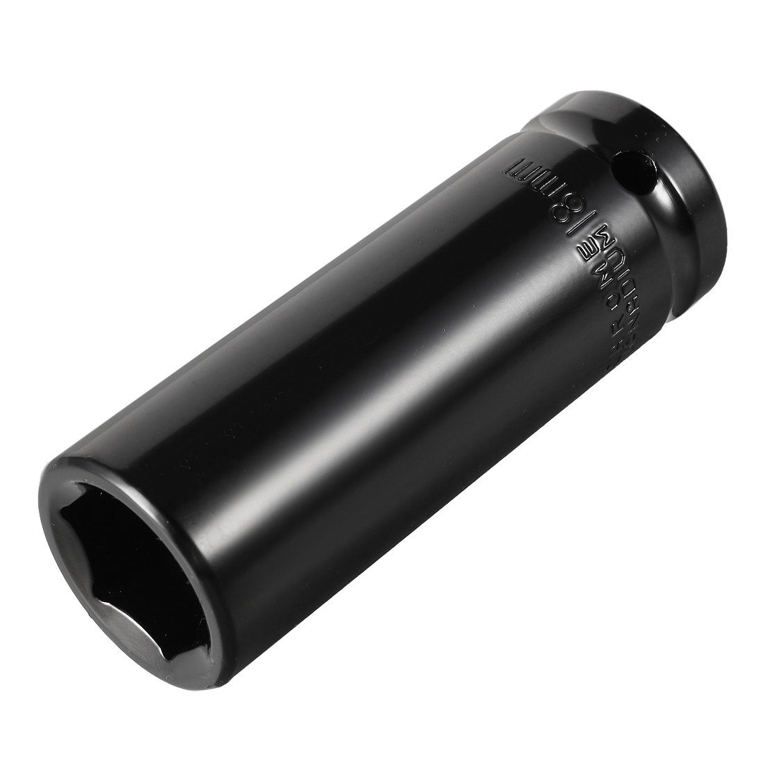 Sourcingmap 1/2" Drive by 18mm Deep Impact Socket, Heat-Treated CR-V Steel, 6-Point, Metric Sizes
